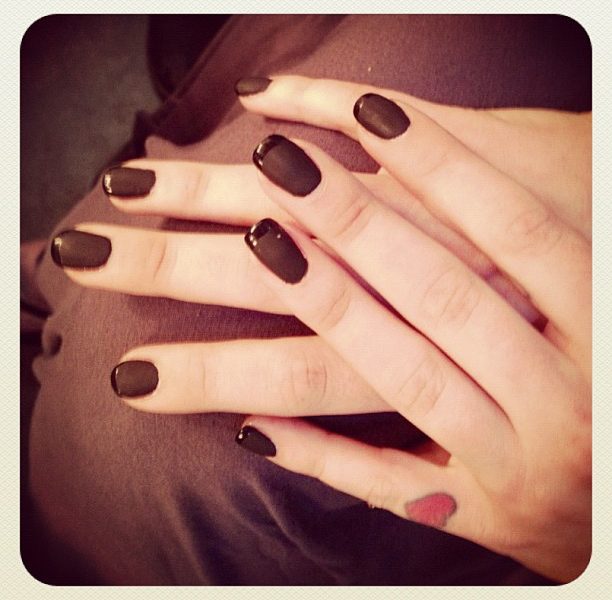 Matte Nails with Glossy Tips